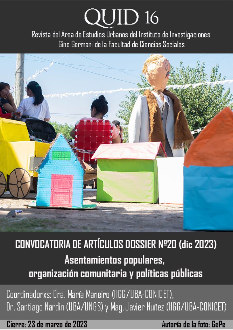 Asentamientos populares, organización comunitaria y políticas públicas