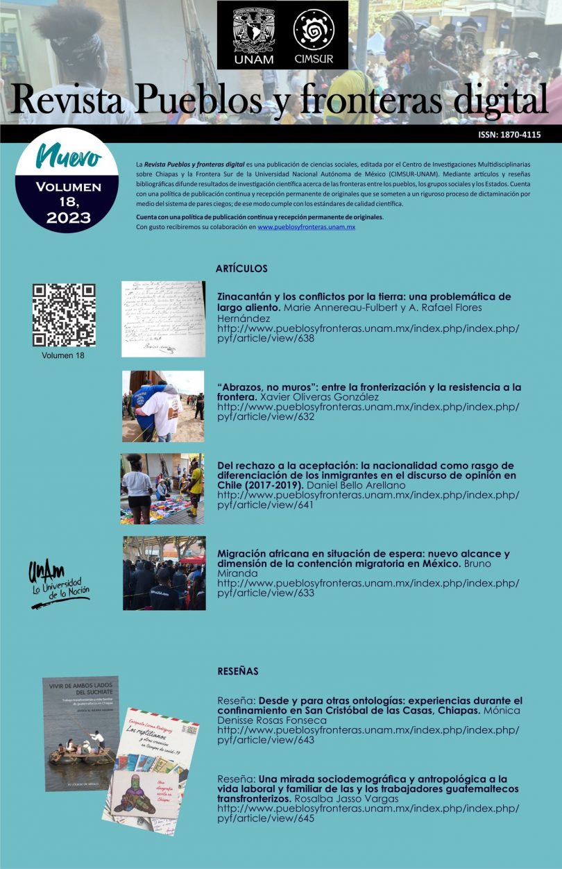 Revista Pueblos y fronteras digital, vol. 18