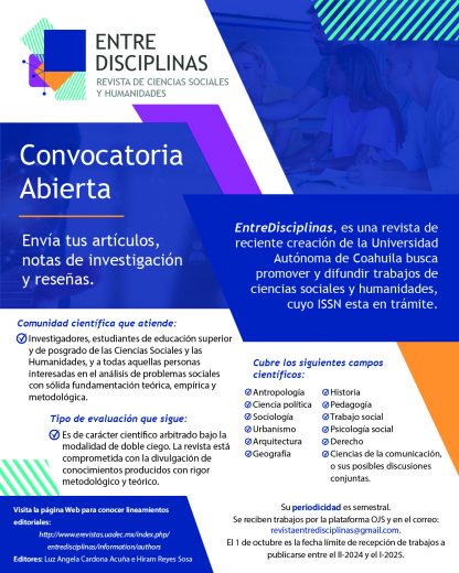 Publica en la revista Entre Disciplinas