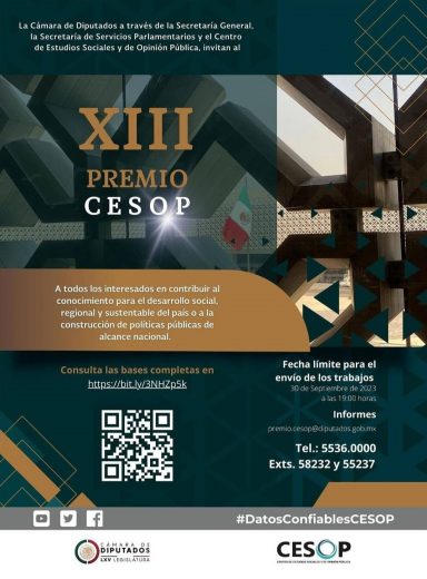 XIII Premio Nacional de Investigación Social y de Opinión Pública