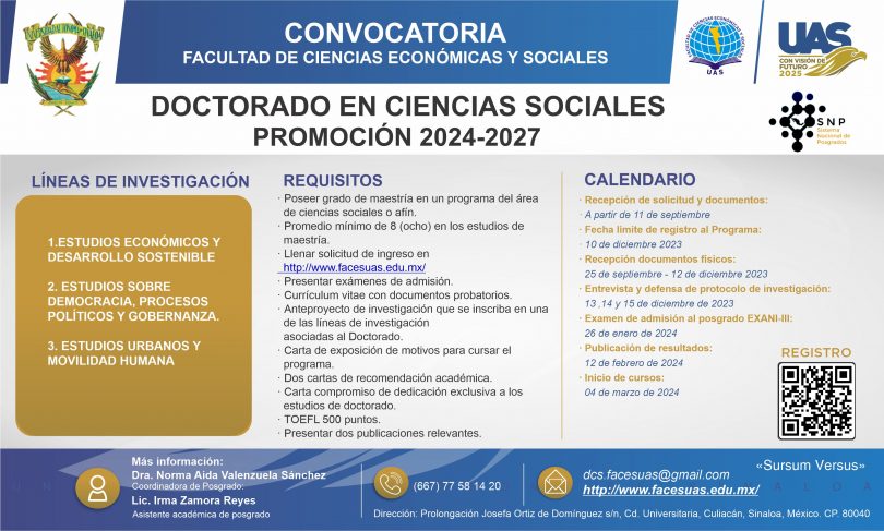 Doctorado en Ciencias Sociales, promoción 2024-2027