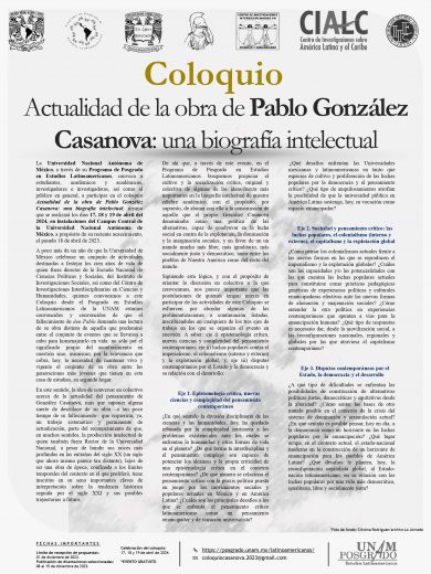 Actualidad de la obra de Pablo González Casanova: una biografía intelectual