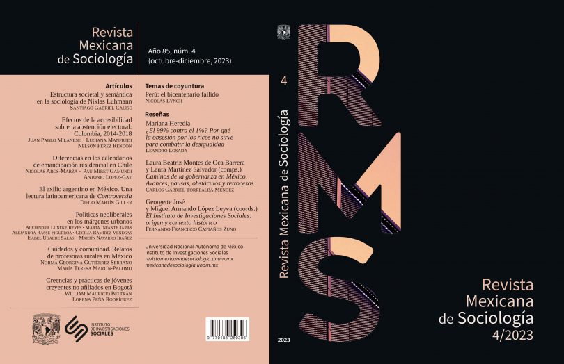 Revista Mexicana de Sociología, vol. 85, núm. 4