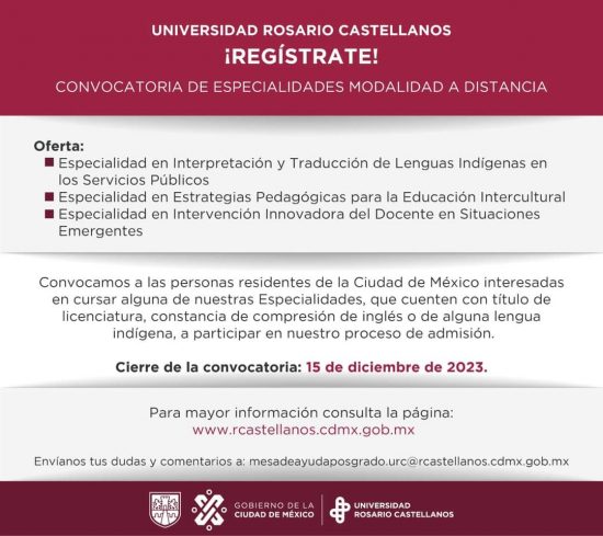 Convocatoria a las Especialidades IRC
