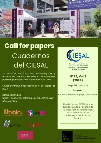 Call for papers Cuadernos del CIESAL