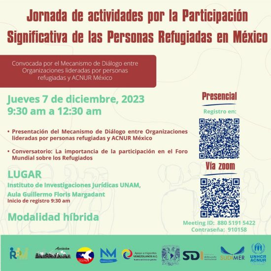 Jornada de actividades por la Participación Significativa de las Personas Refugiadas en México