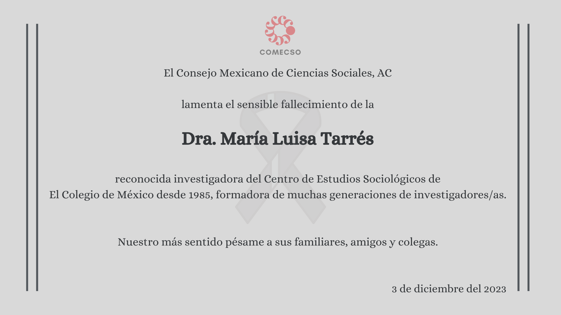En memoria de María Luisa Tarrés Barraza