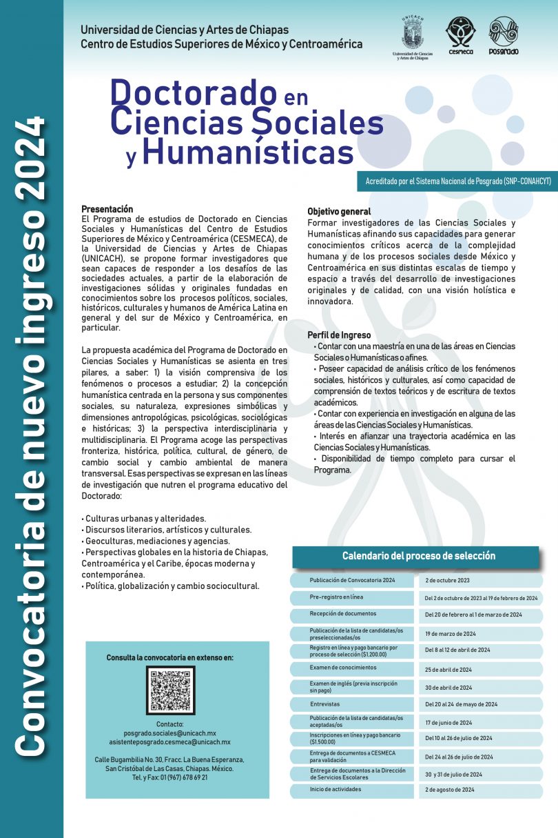 Doctorado en Ciencias Sociales y Humanísticas