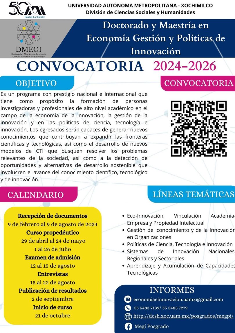 Doctorado y Maestría en Economía Gestión y Políticas de Innovación
