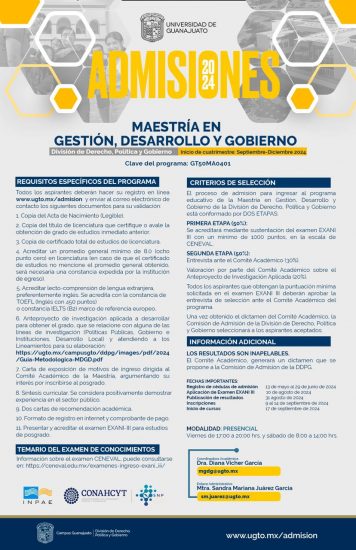 Maestría en Gestión, Desarrollo y Gobierno