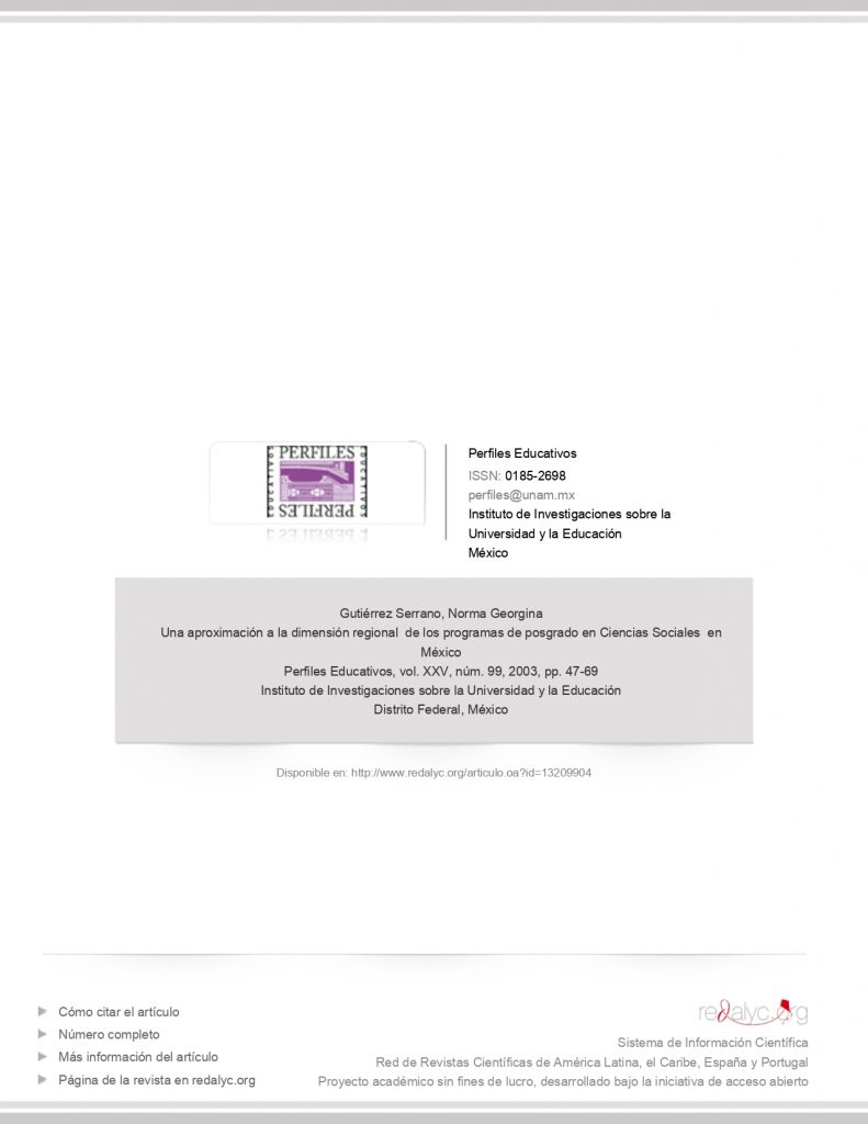 Una aproximación a la dimensión regional de los programas de posgrado en Ciencias Sociales en México