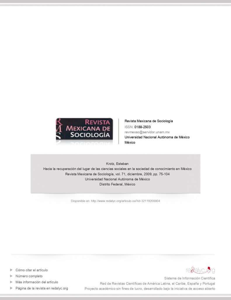 Hacia la recuperación del lugar de las ciencias sociales en la sociedad de conocimiento en México