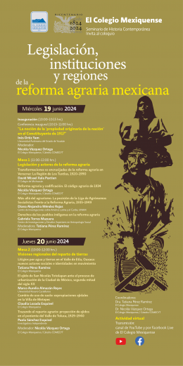 Legislación, instituciones y regiones de la reforma agraria mexicana