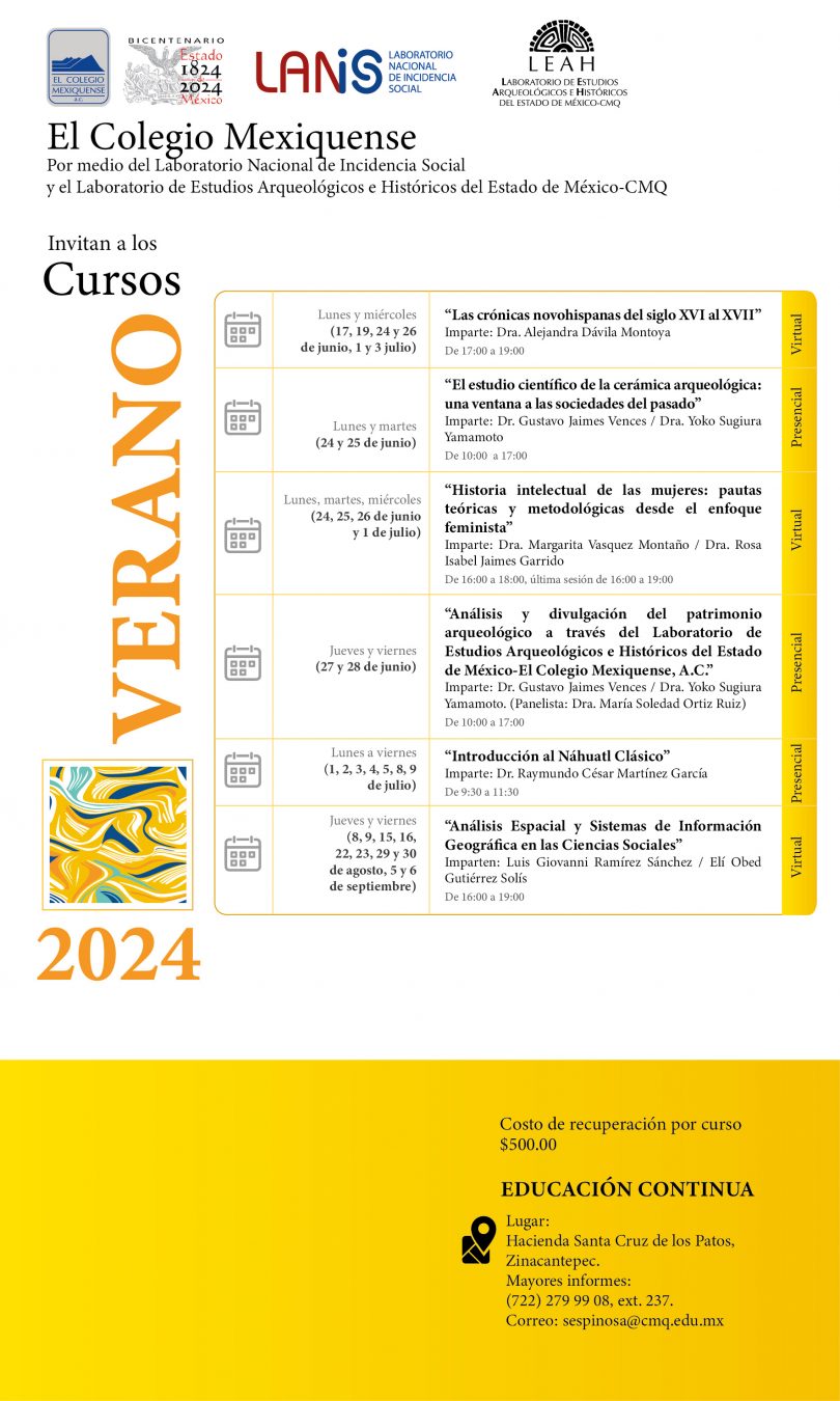 Cursos de verano de El Colegio Mexiquense