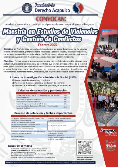 Maestría en Estudios de Violencias y Gestión de Conflictos