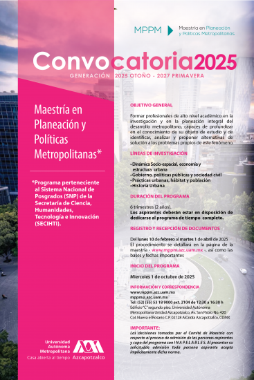 Maestría en Planeación y Políticas Metropolitanas