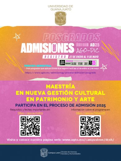 Maestría en nueva Gestión Cultural en Patrimonio y Arte