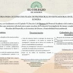 Plaza de profesor(a) investigador(a) en El Colegio de Sonora