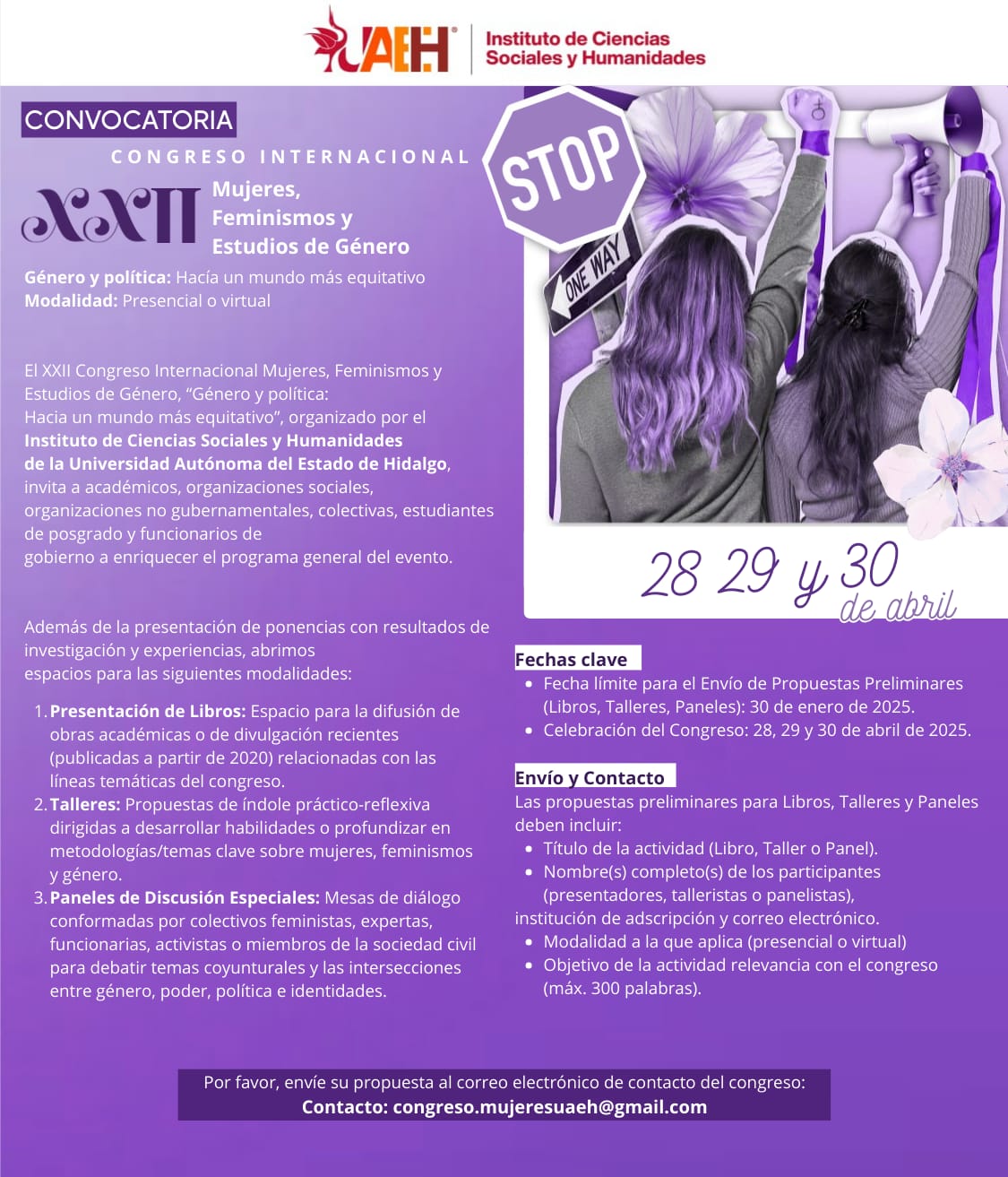 XXII Congreso Internacional Mujeres, Feminismos y Estudios de Género