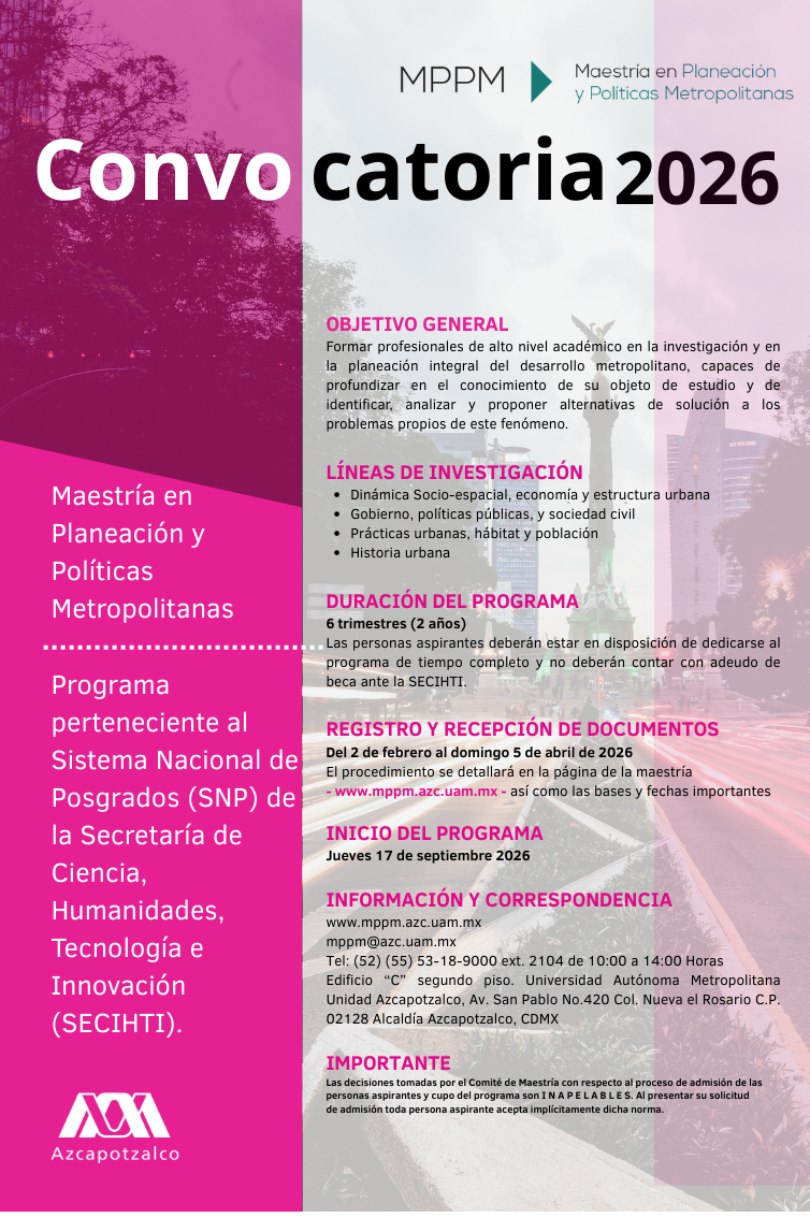 Maestría en Planeación y Políticas Metropolitanas