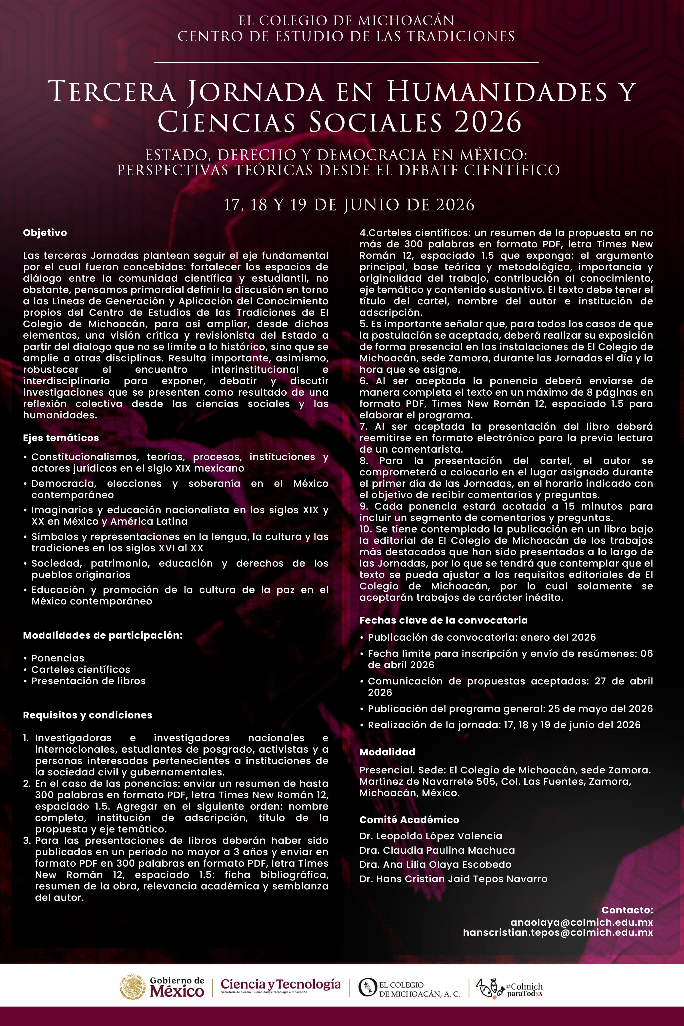 Tercera Jornada en Humanidades y Ciencias Sociales 2026