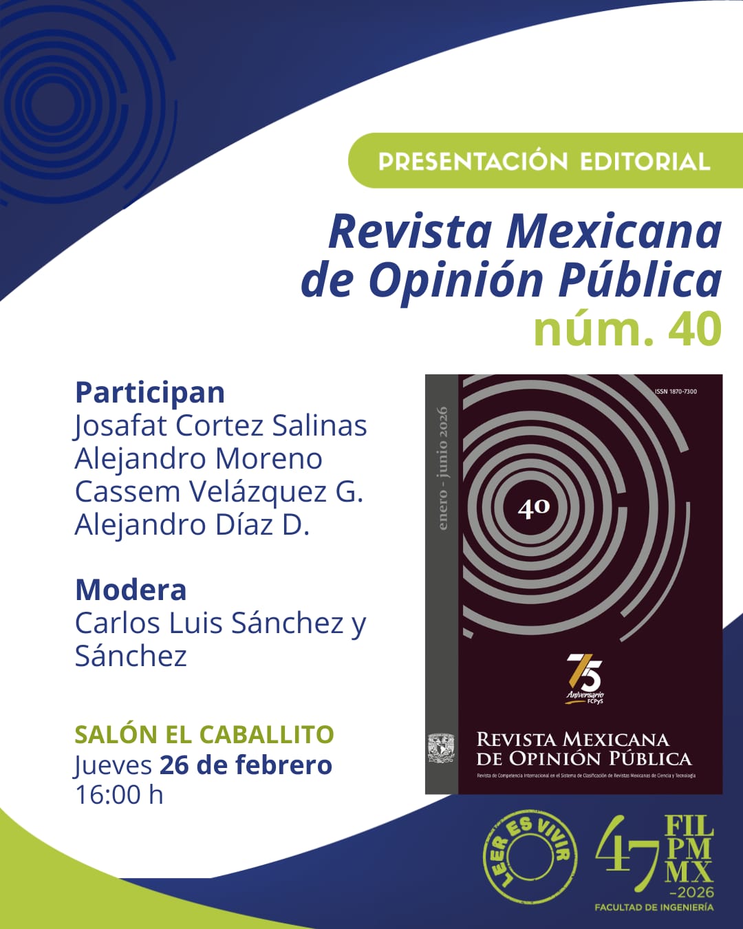 Revista Mexicana de Opinión Pública en la FIL Minería