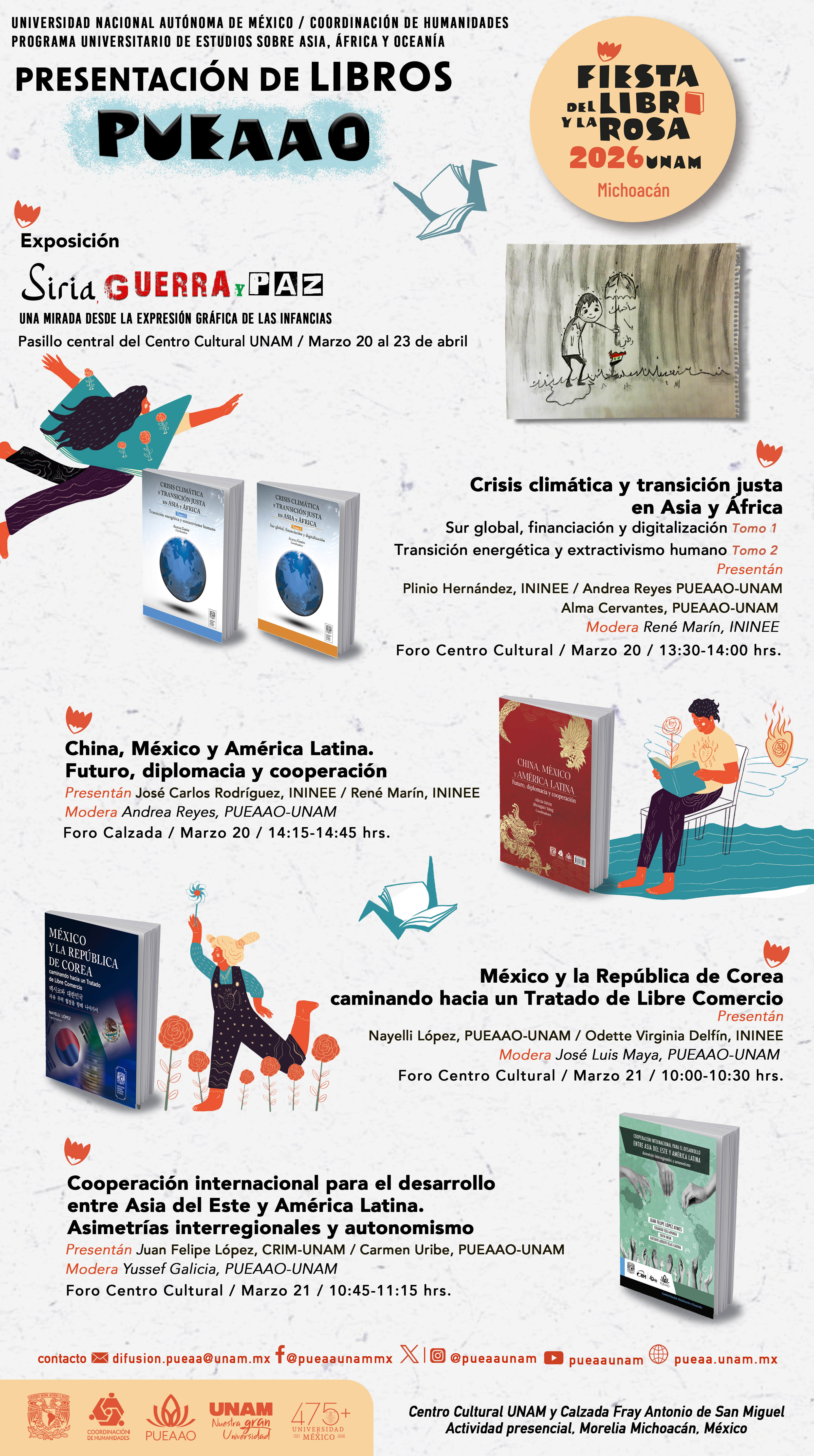 Actividades PUEAAO en la Fiesta del Libro y la Rosa 2026