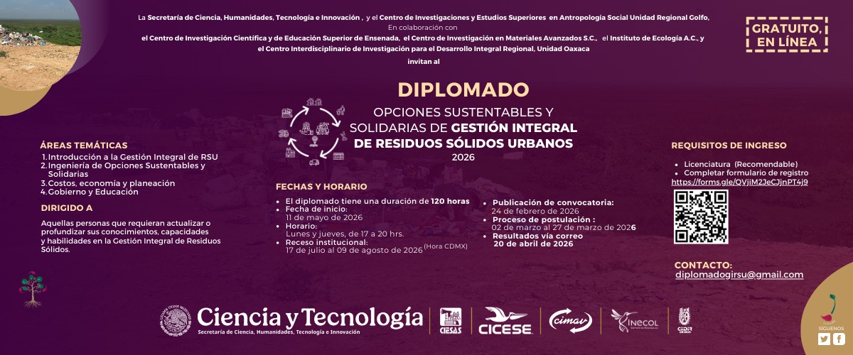 Diplomado Opciones Sustentables y Solidarias de Gestión Integral de Residuos Sólidos Urbanos