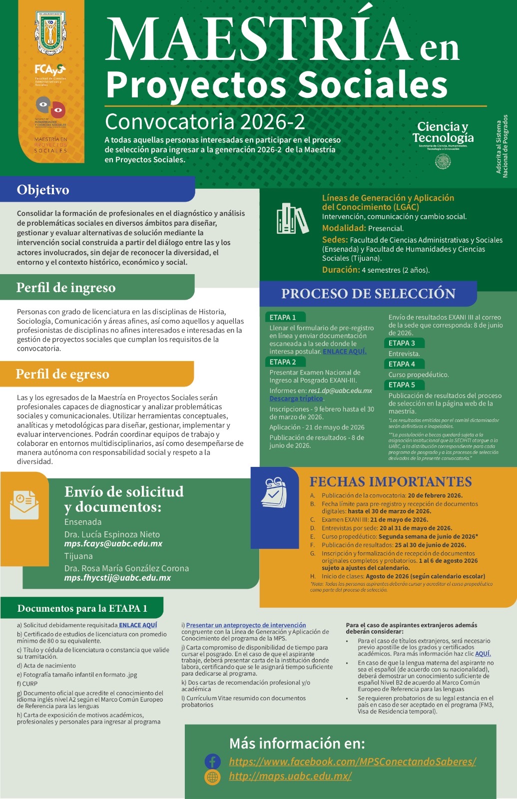 Maestría en Proyectos Sociales