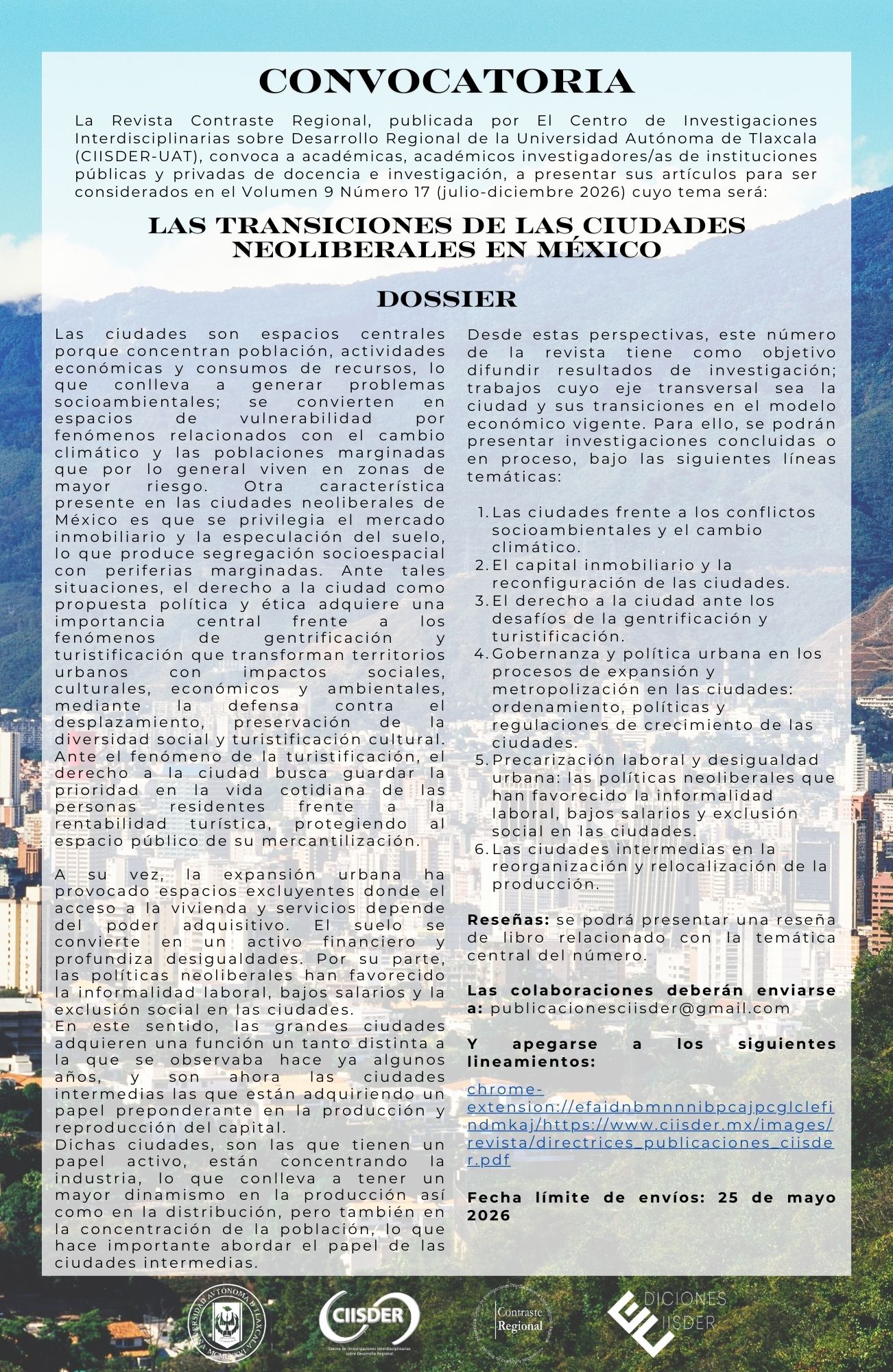 Las transiciones de las ciudades neoliberales en México