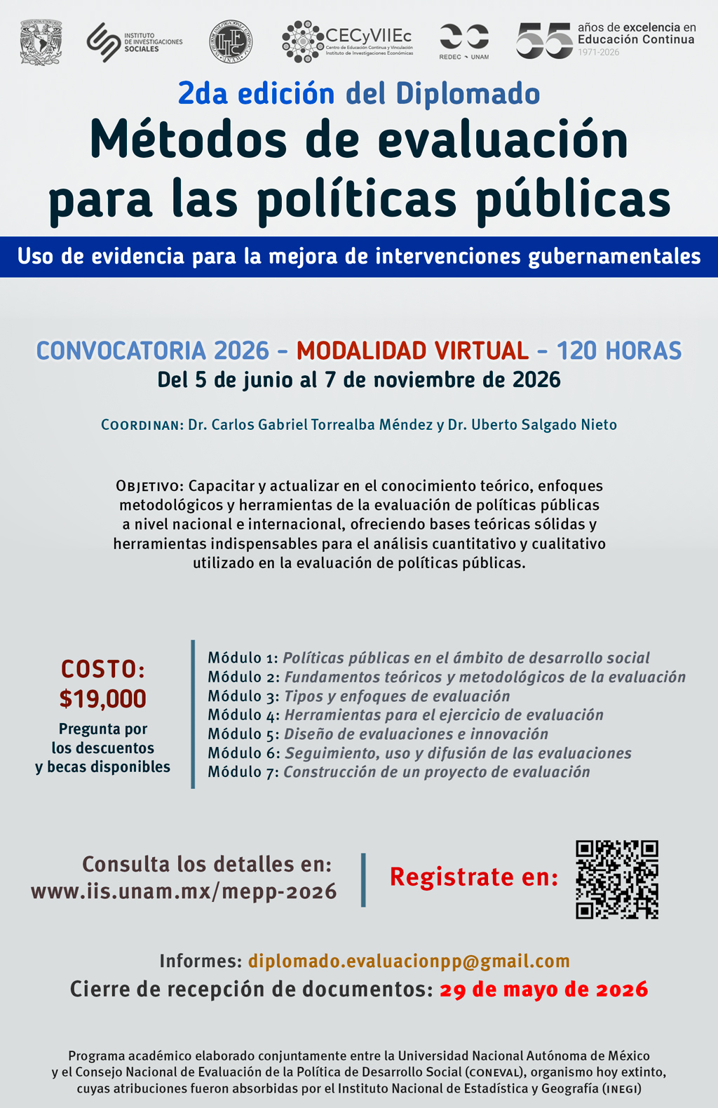 Diplomado sobre métodos de evaluación para las políticas públicas