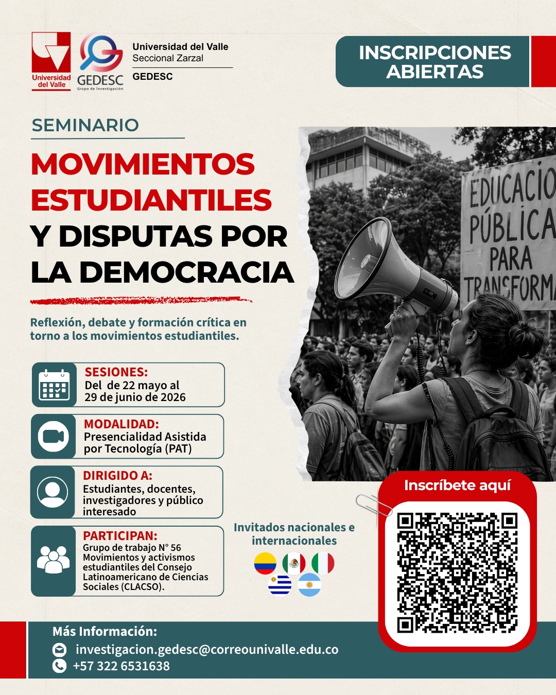 Movimientos estudiantiles y disputas por la Democracia