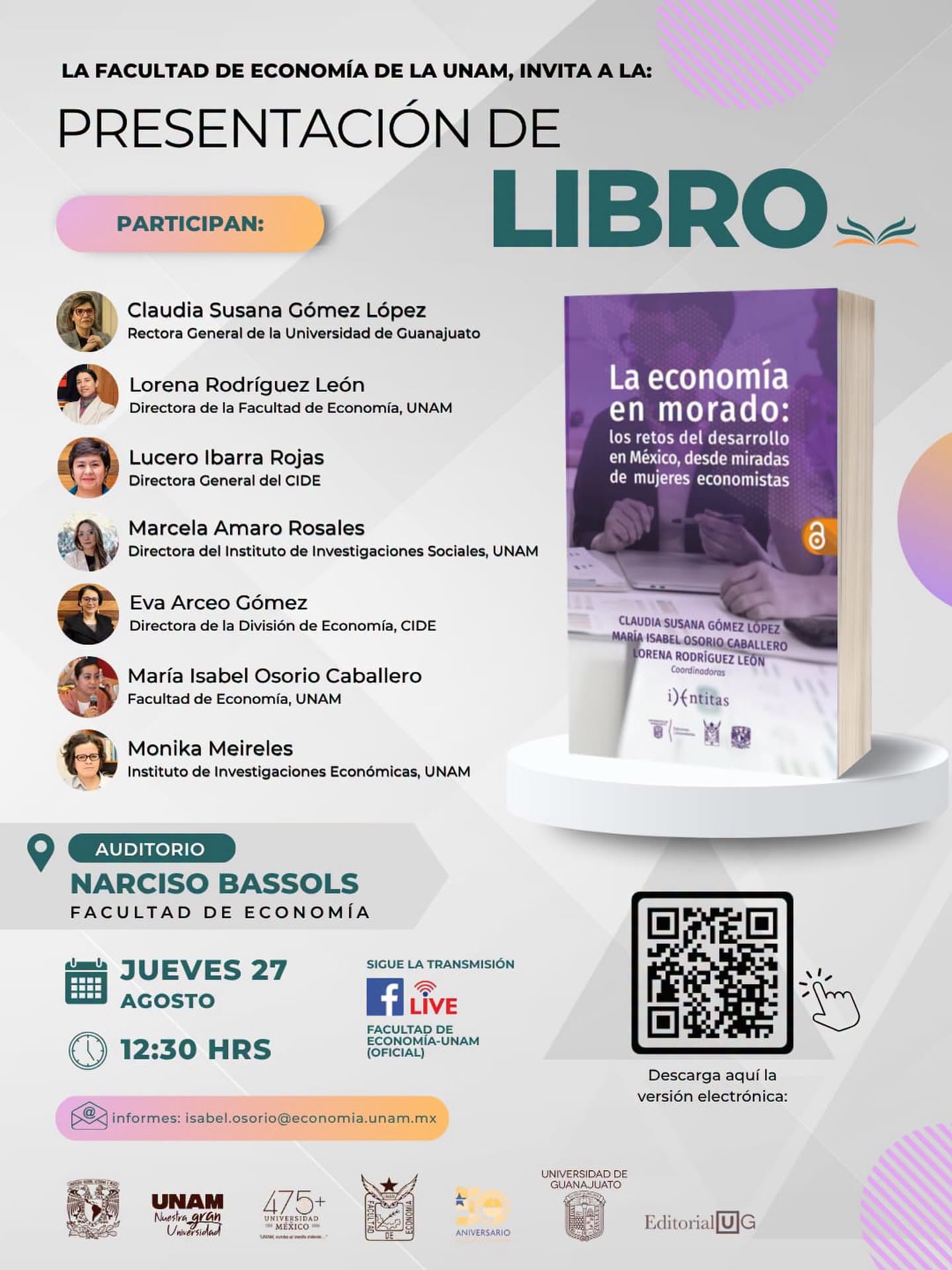 Presentación de libro «La economía en morado»