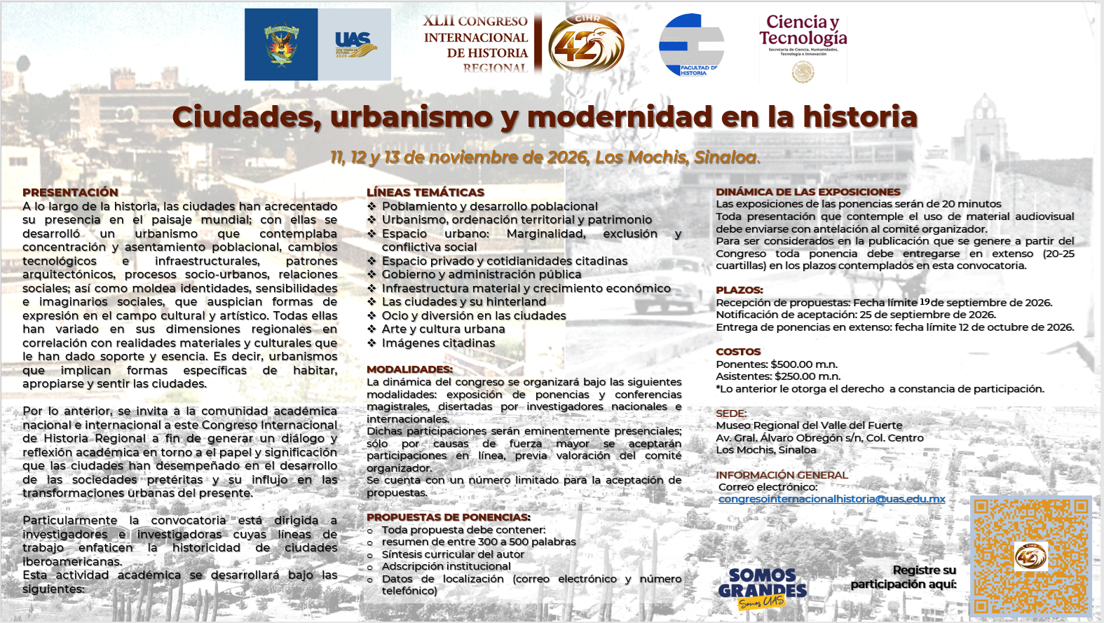 XLII Congreso Internacional de Historia Regional