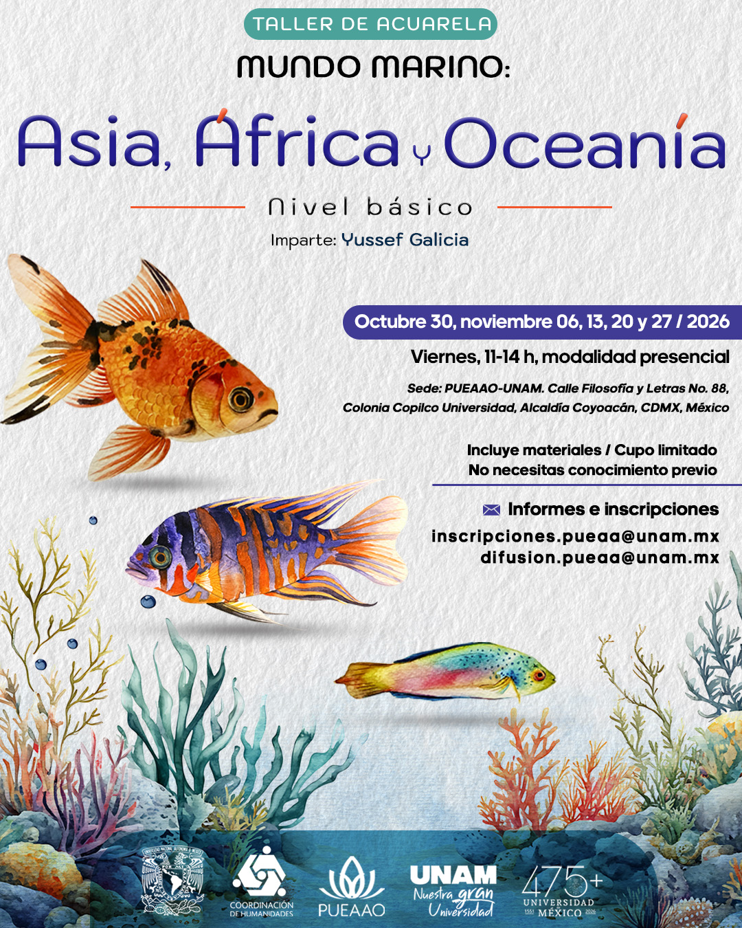 Taller de Acuarela Mundo Marino: Asia, África y Oceanía