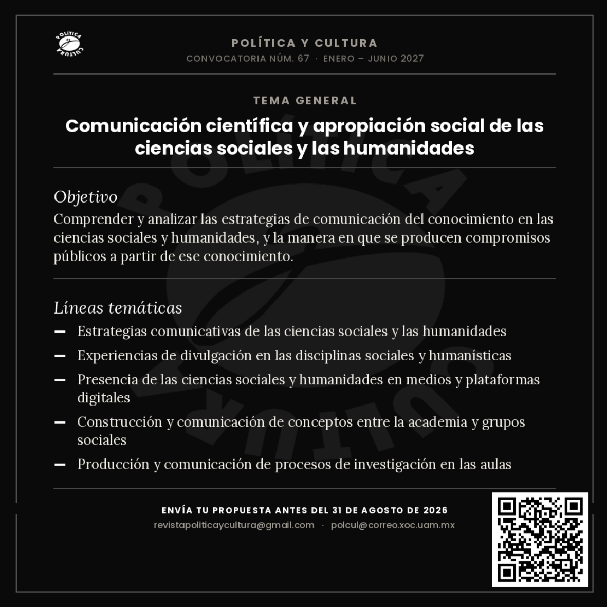 Publica en el núm. 67 de Política y Cultura