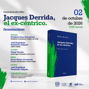 Conversatorio sobre el libro Jacques Derrida, El excéntrico.  Deconstrucciones