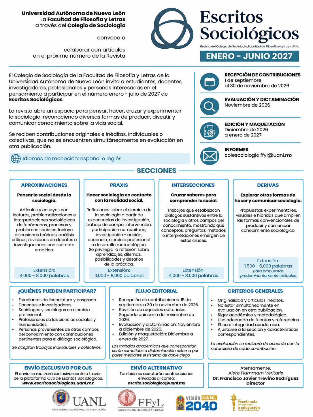 Convocatoria Escritos Sociológicos. Revista de Ciencias Sociales